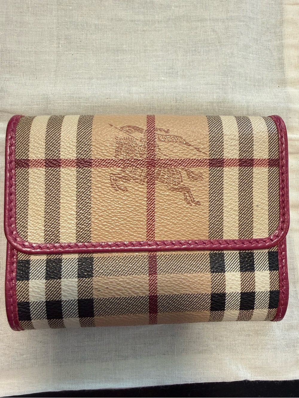 Burberry Haymarket Check Wallet w COA